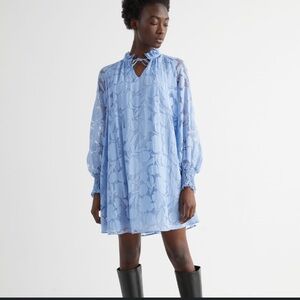 & Other Stories Relaxed A-Line Balloon Sleeve Mini Dress
